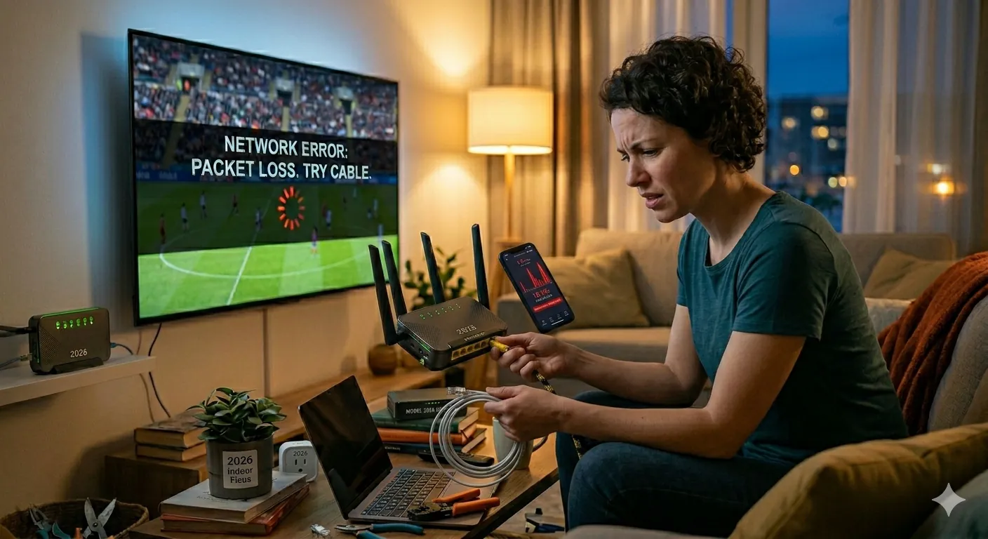 Fix IPTV buffering and freezing guide shown on a Smart TV interface